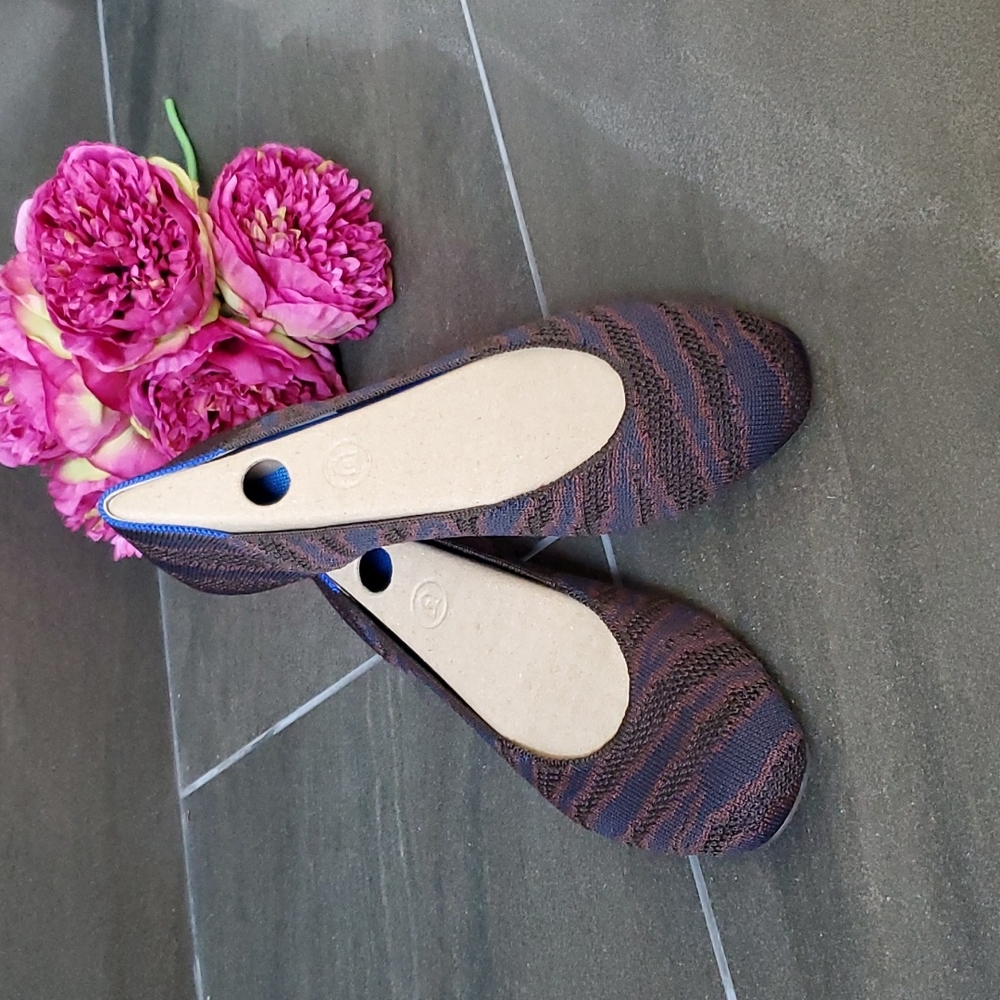 Brand new Rothy's limited edition sapphire zebra square toe flat size 8.5